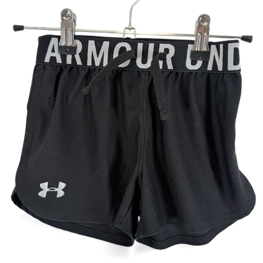 Under Armour Athletic Shorts Youth XS Black HeatGear Drawstring